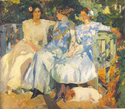 My Wife and Daughters in the Garden by Joaquín Sorolla